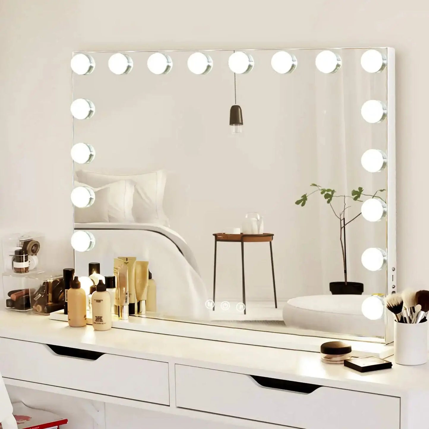 Coiffeuse LED | Miroir Hollywood Large - Miroir émoi - Coiffeuse