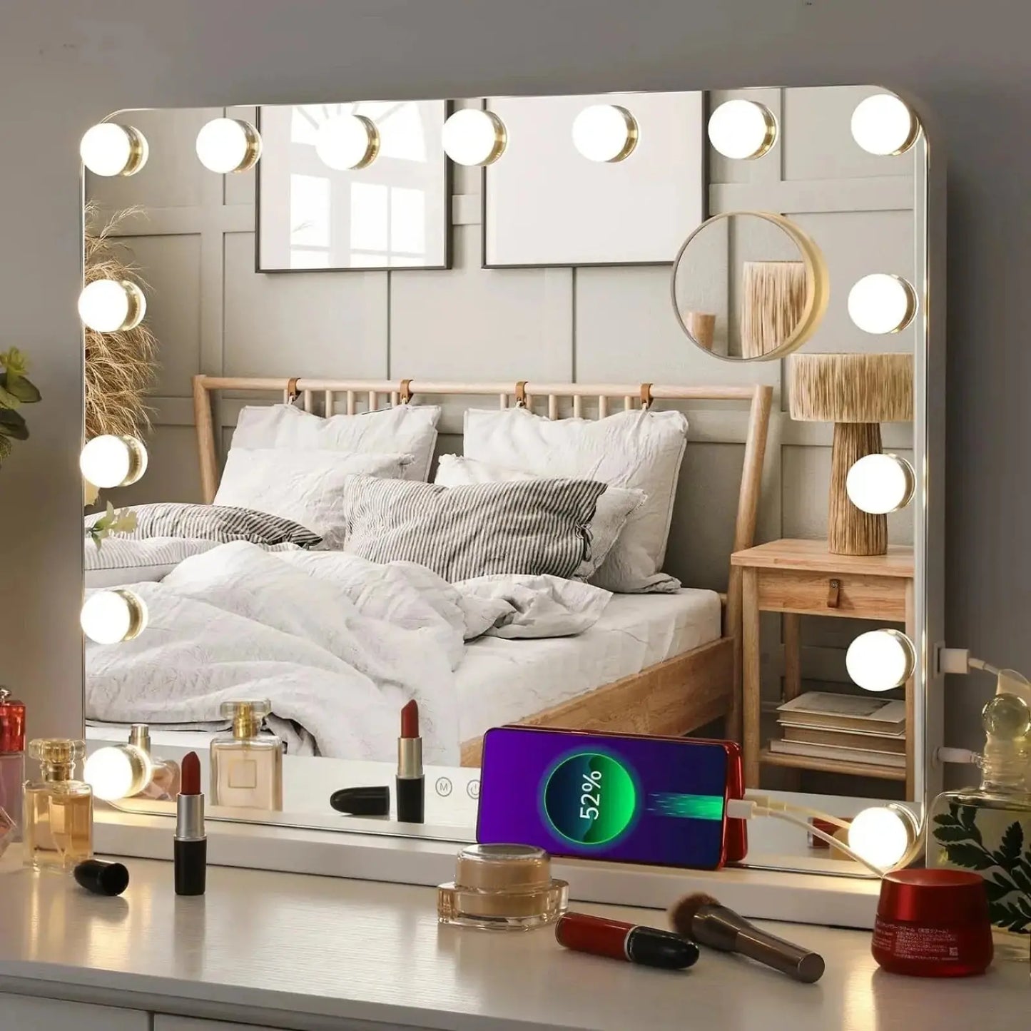 Miroir Coiffeuse | Hollywood LED - Miroir émoi - Miroir Coiffeuse LED Blanc
