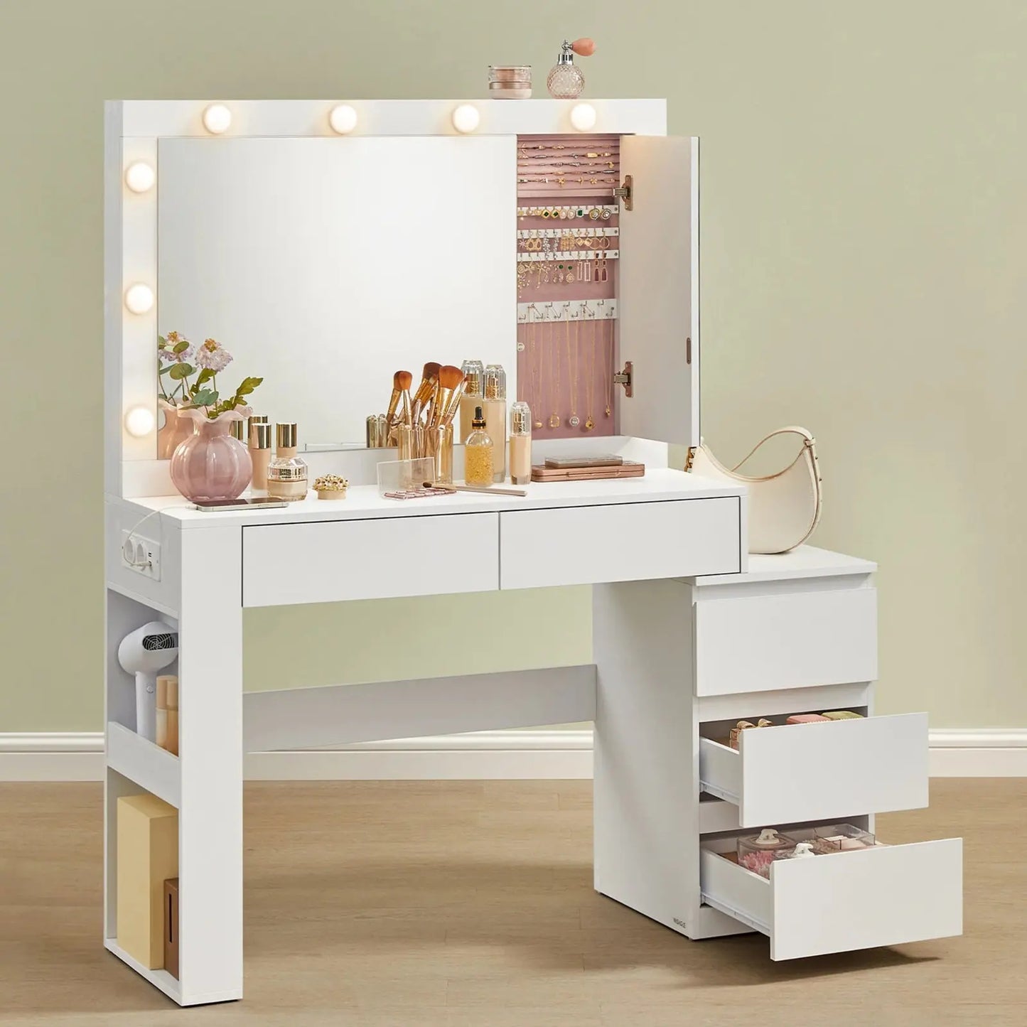 Coiffeuse | Rectangulaire LED - Miroir émoi - Coiffeuse Miroir