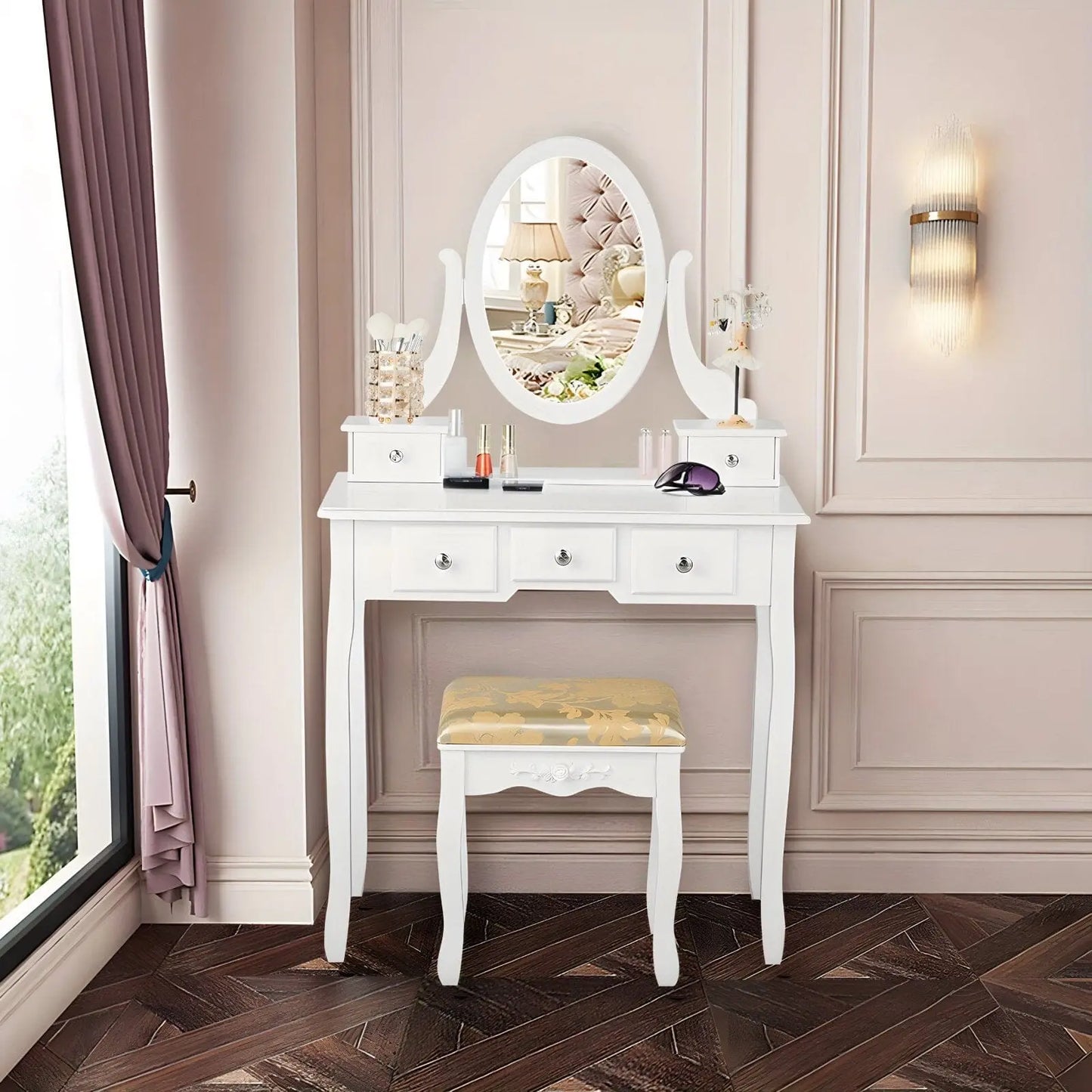 Coiffeuse | Ovale - Miroir émoi - Coiffeuse Ovale