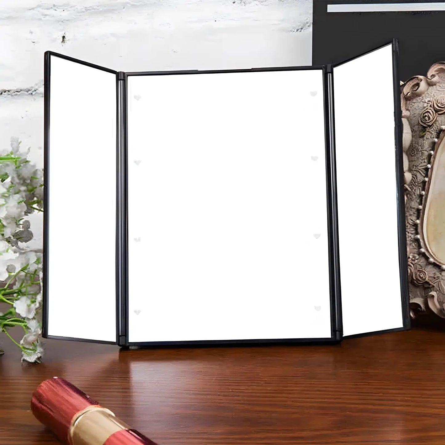 Coiffeuse | Portable Noir LED - Miroir émoi - Coiffeuse Portable LED