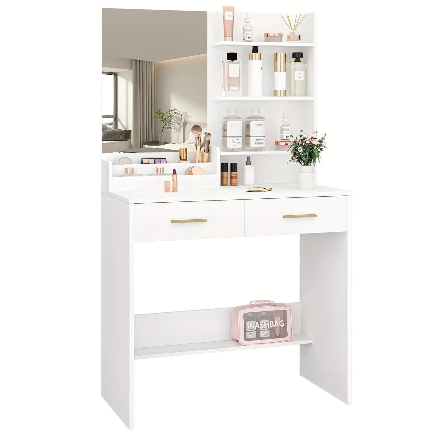 Coiffeuse | Simple - Miroir émoi - Coiffeuse Blanche