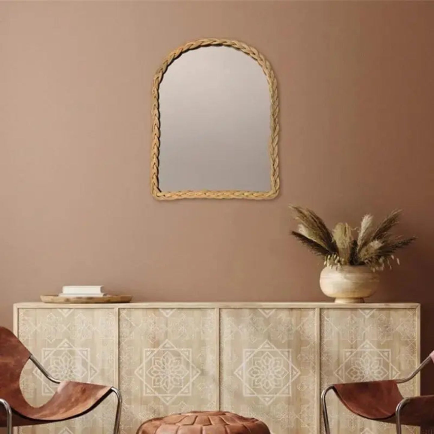 Miroir Arche | Cadre Tressé Rotin Miroir émoi