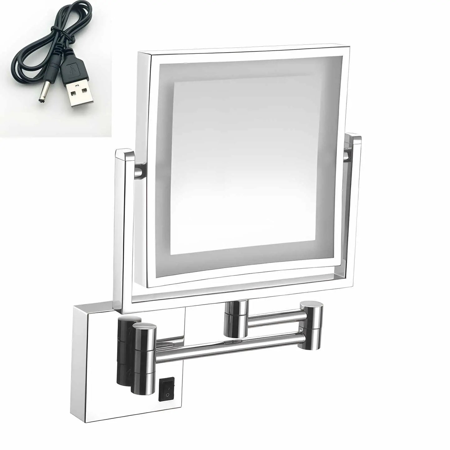 Miroir Grossissant LED | Mural Design Argent - Miroir émoi - Miroir