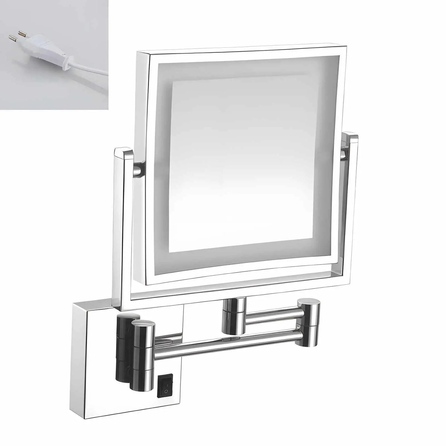 Miroir Grossissant LED | Mural Design Argent - Miroir émoi - Miroir