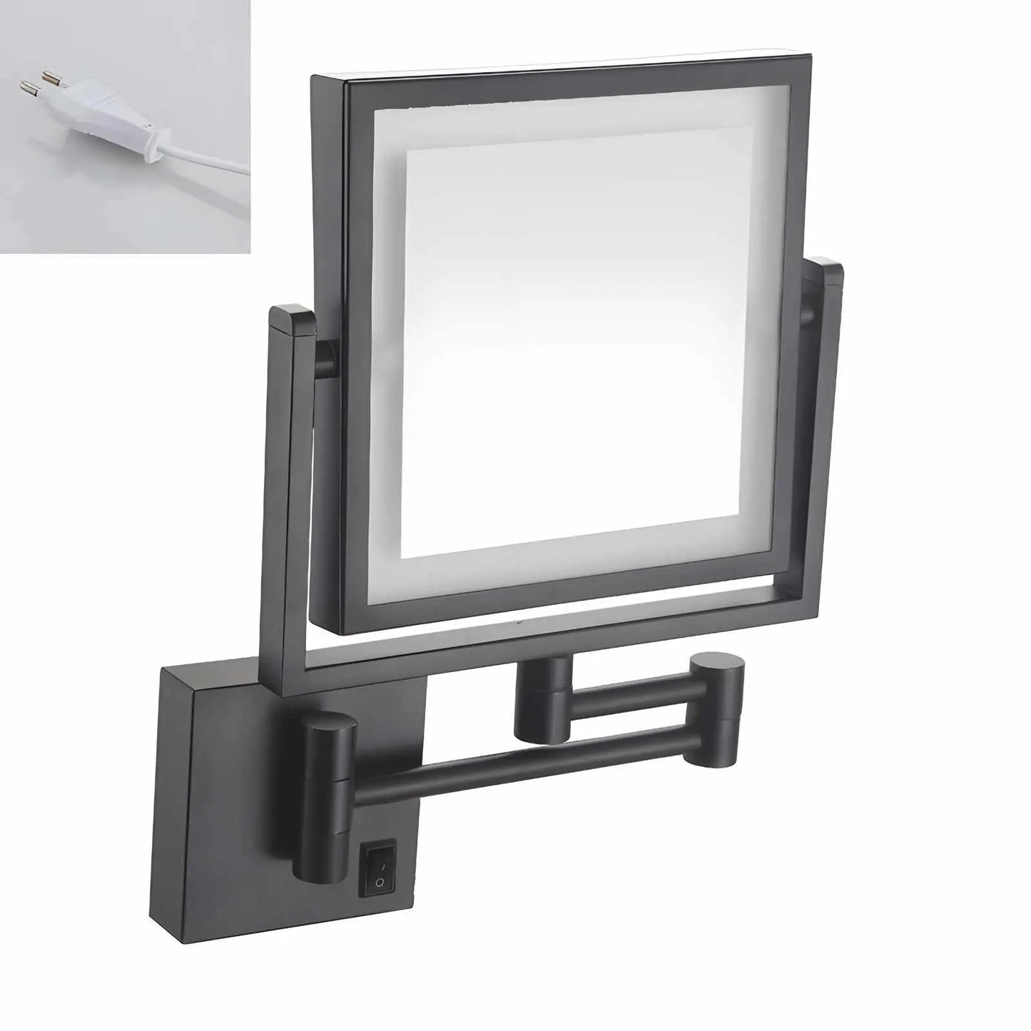 Miroir Grossissant LED | Mural Design Noir - Miroir émoi - Miroir Grossissant