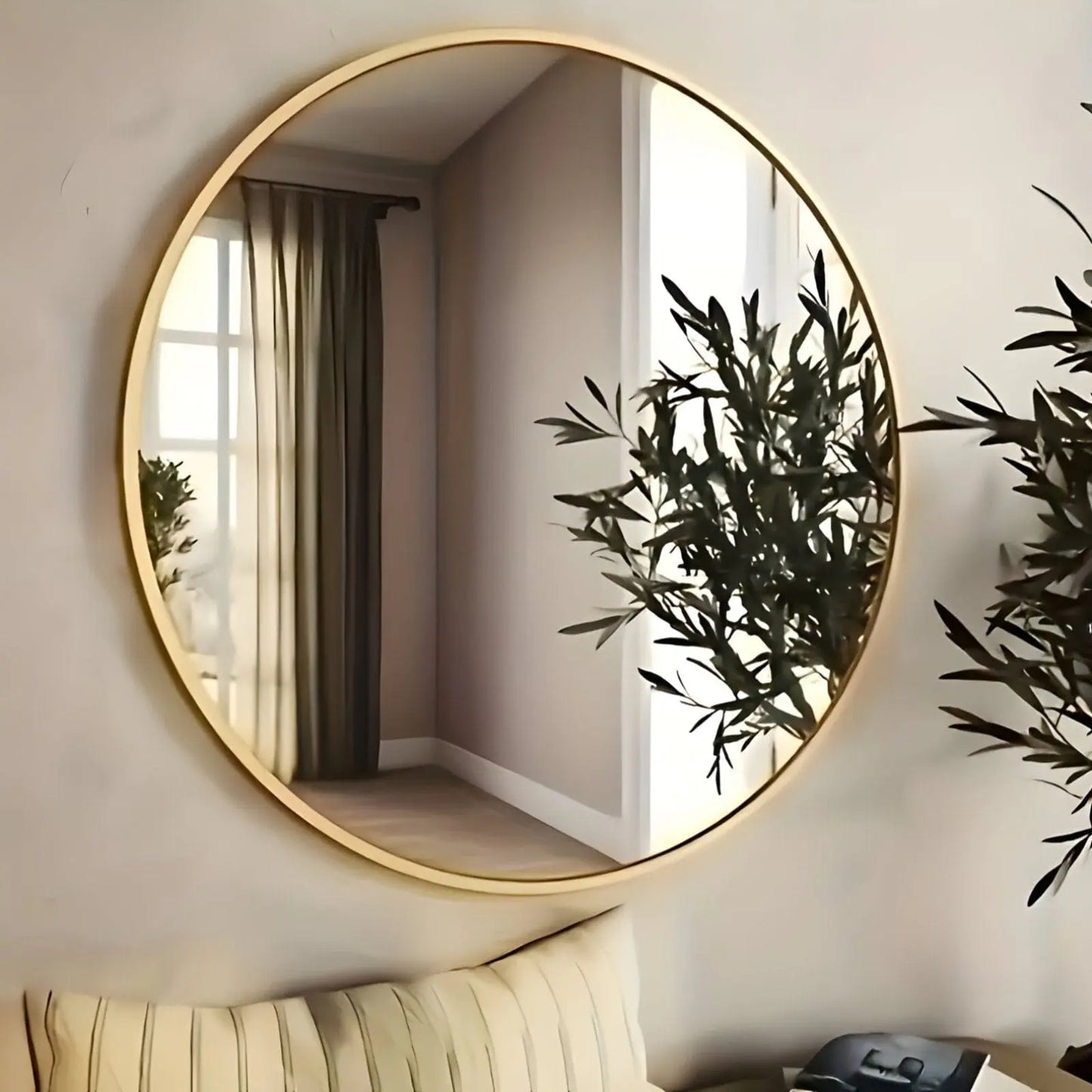 Miroir Mural Doré Rond | Elégance - Miroir émoi - Miroir Mural Rond Or
