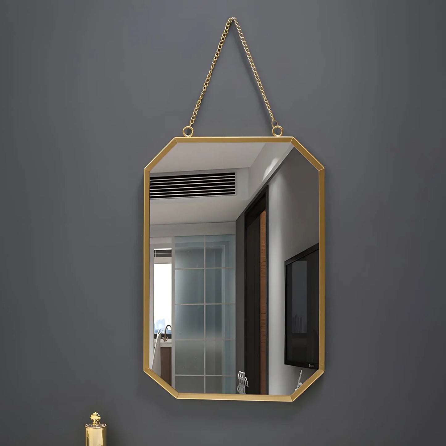 Miroir Mural Doré | Pierre - Miroir émoi - Miroir Mural