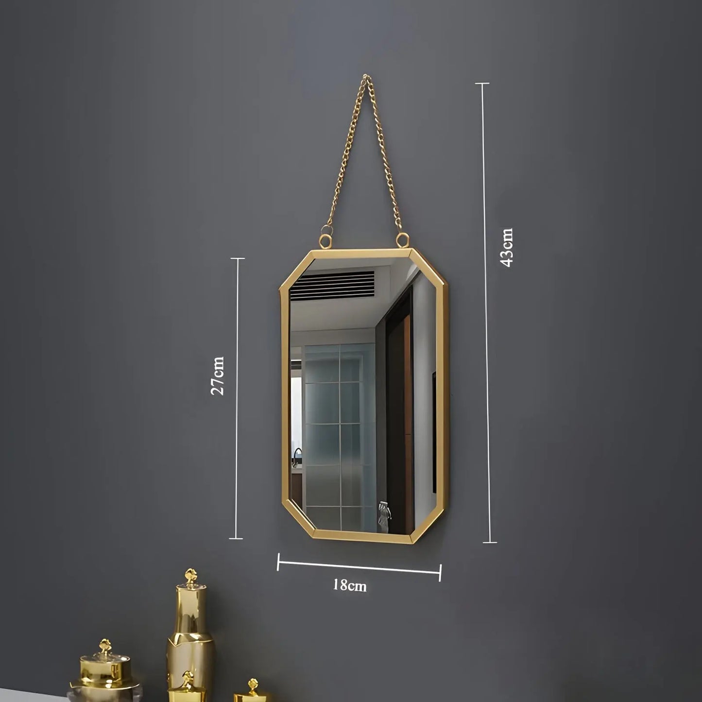 Miroir Mural Doré | Pierre - Miroir émoi - Miroir Mural