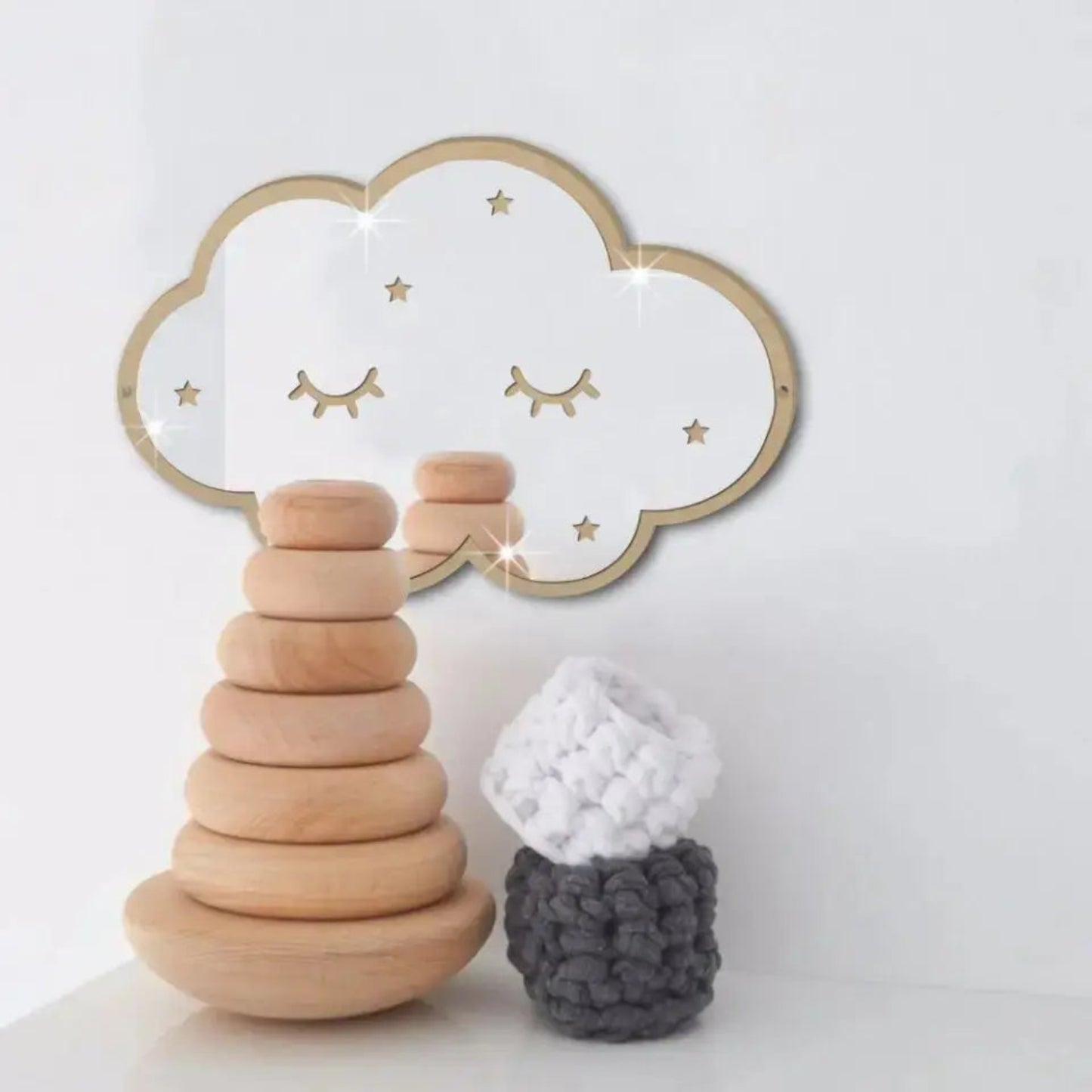 Miroir Mural Enfant | Visage Nuage Miroir émoi