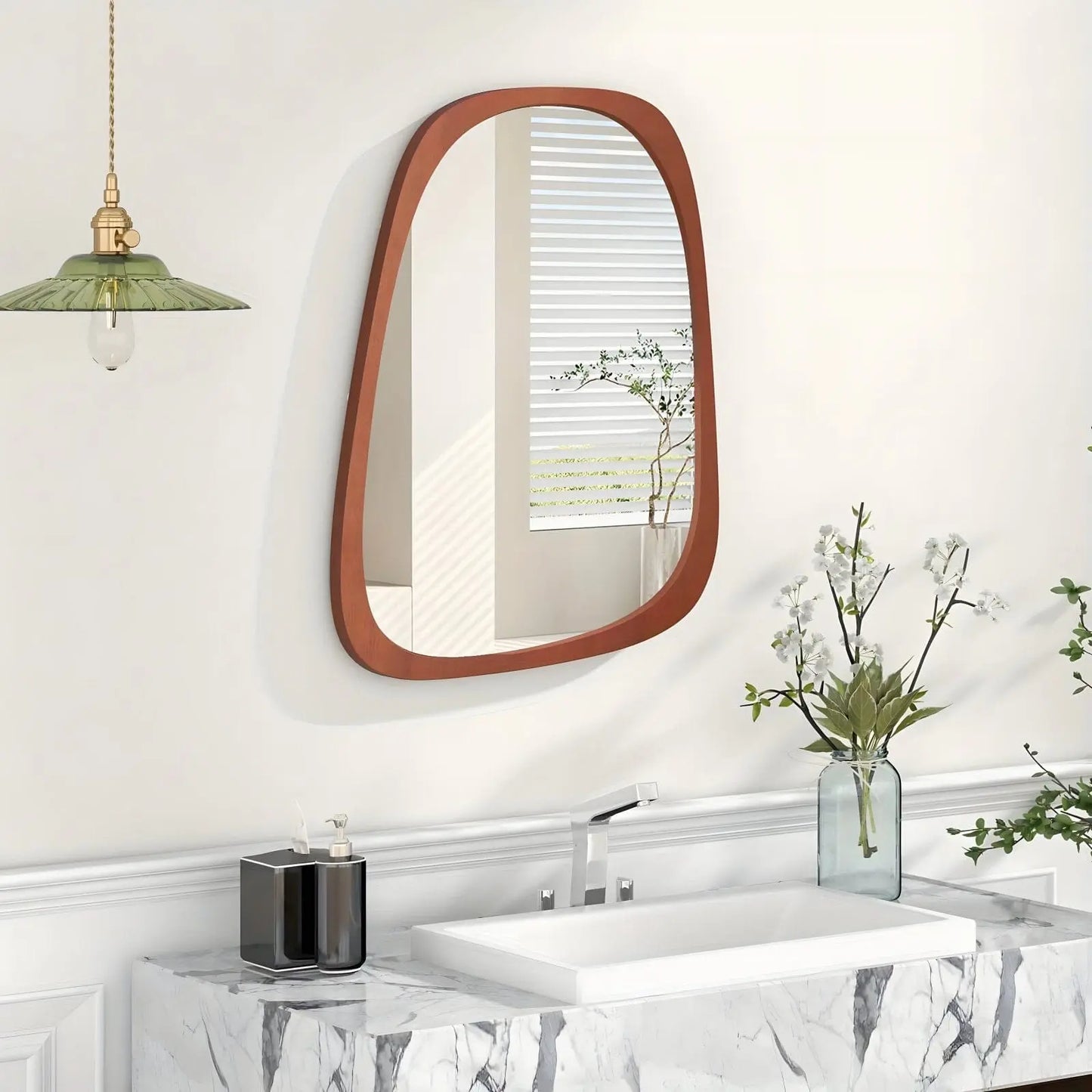 Miroir Mural Organique | Bois Asymétrique - Miroir émoi - Miroir Mural Organique