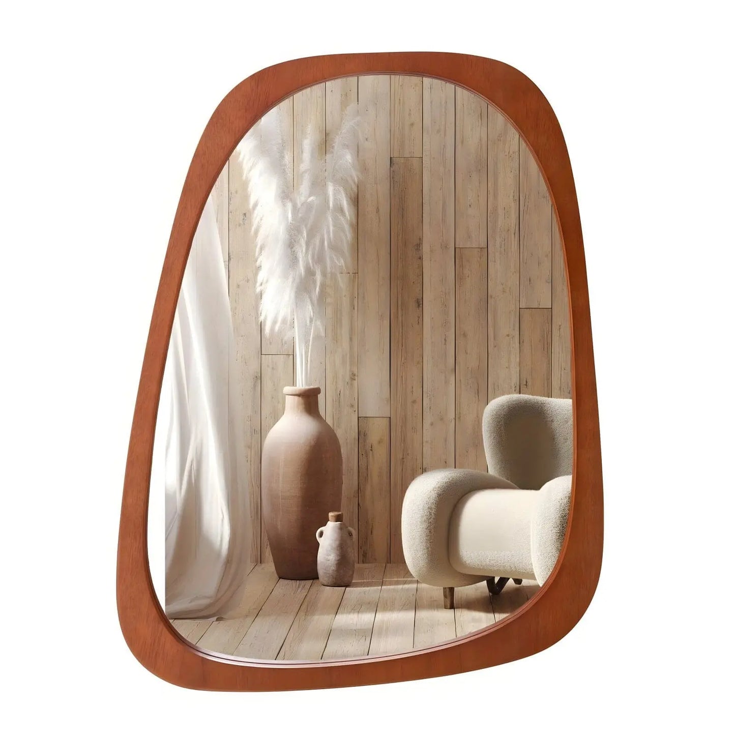 Miroir Mural Organique | Bois Asymétrique - Miroir émoi - Miroir Mural Organique