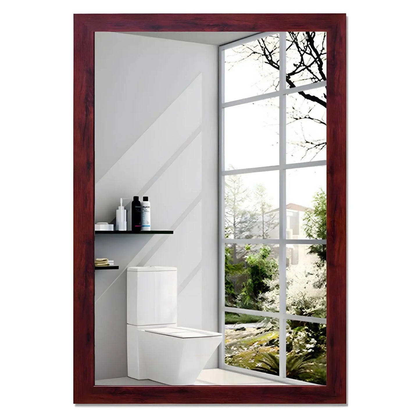 Miroir Mural Rectangulaire | Cadre Simple - Miroir émoi - Miroir Mural Cadre en Bois