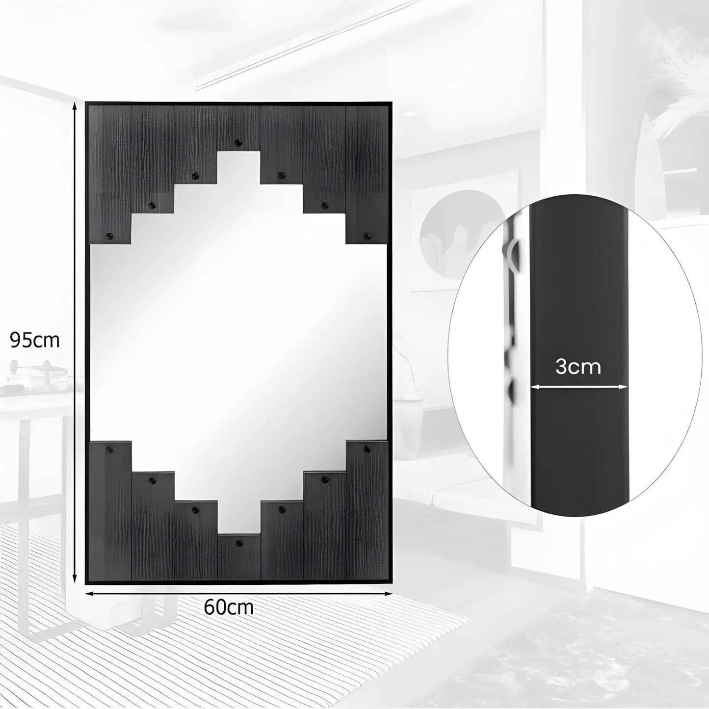 Miroir Mural Rectangulaire | Marches - Miroir émoi - Miroir Mural Décoratif