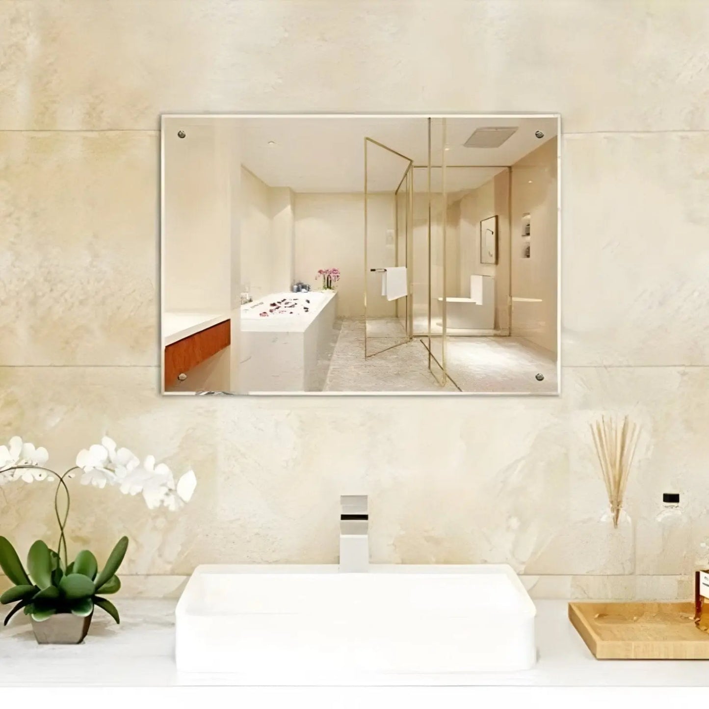 Miroir Mural Rectangulaire | Standard - Miroir émoi - Miroir de Salle de Bain