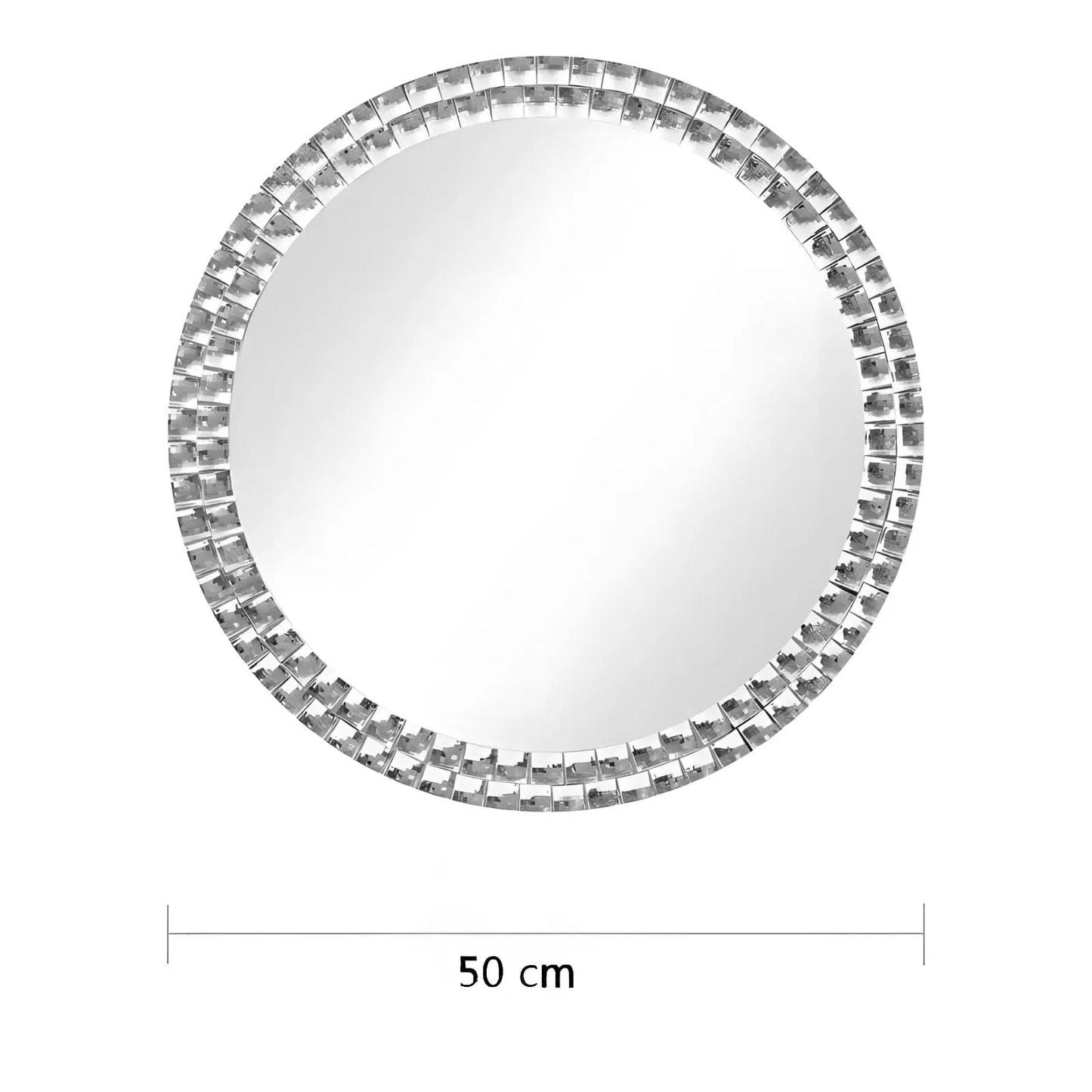 Miroir Mural Rond | Bordure Carreaux - Miroir émoi - Miroir Mural Rond