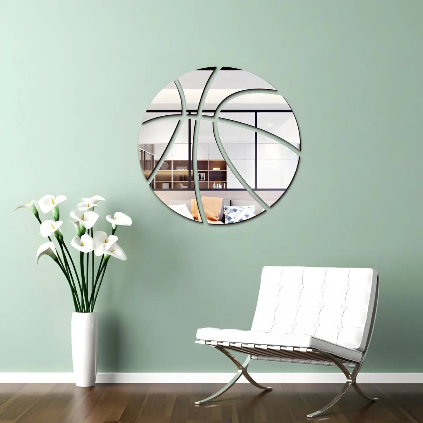 Miroir Mural | Basket ball - Miroir émoi - Miroir Mural Décoratif