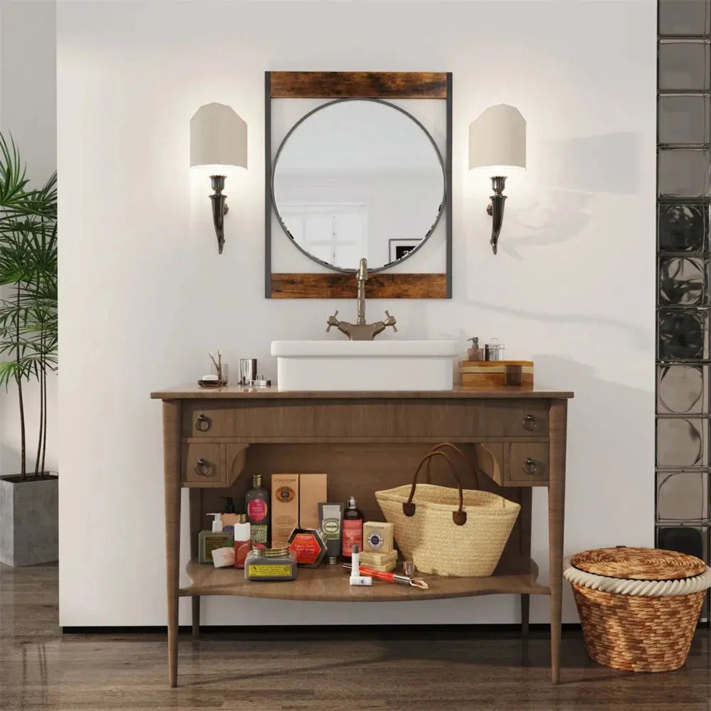 Miroir Mural | Cercle Encadré Miroir émoi