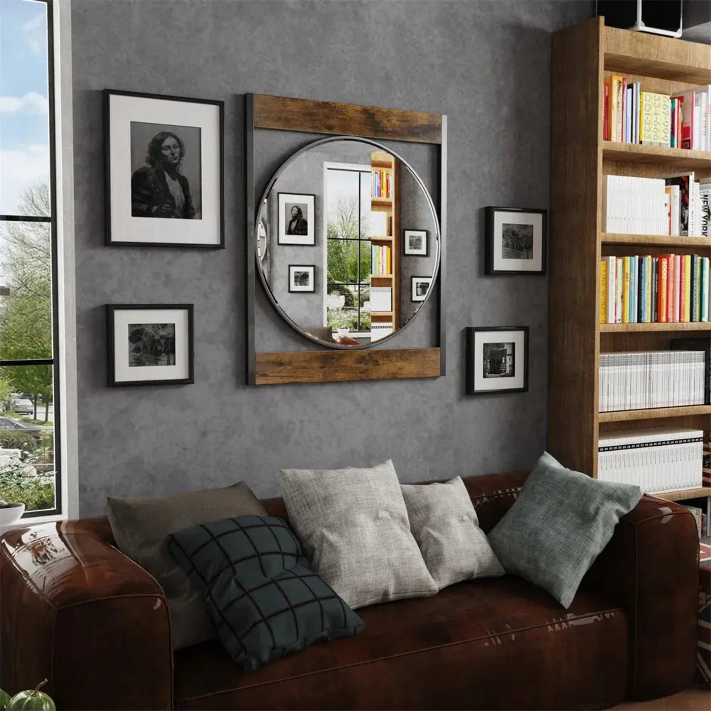 Miroir Mural | Cercle Encadré Miroir émoi