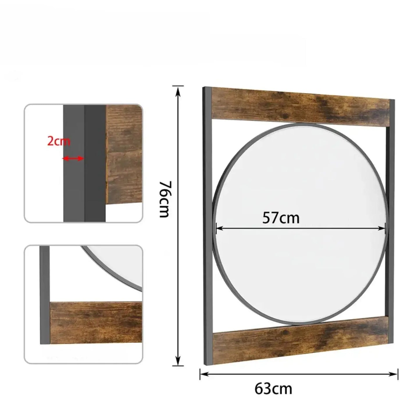 Miroir Mural | Cercle Encadré Miroir émoi