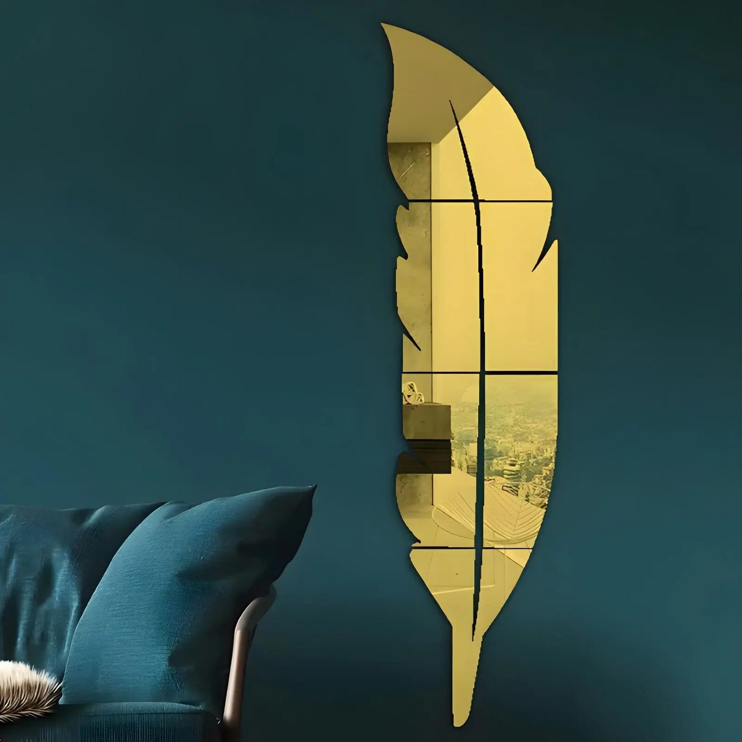 Miroir Mural | Plume - Miroir émoi - Miroir Mural Décoratif