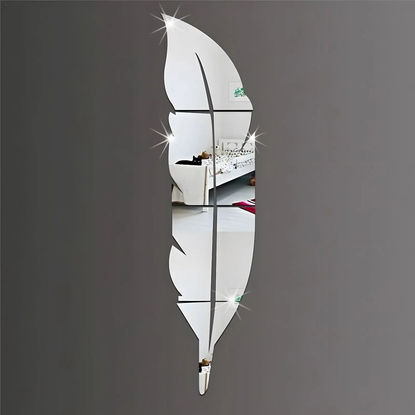Miroir Mural | Plume - Miroir émoi - Miroir Mural Décoratif