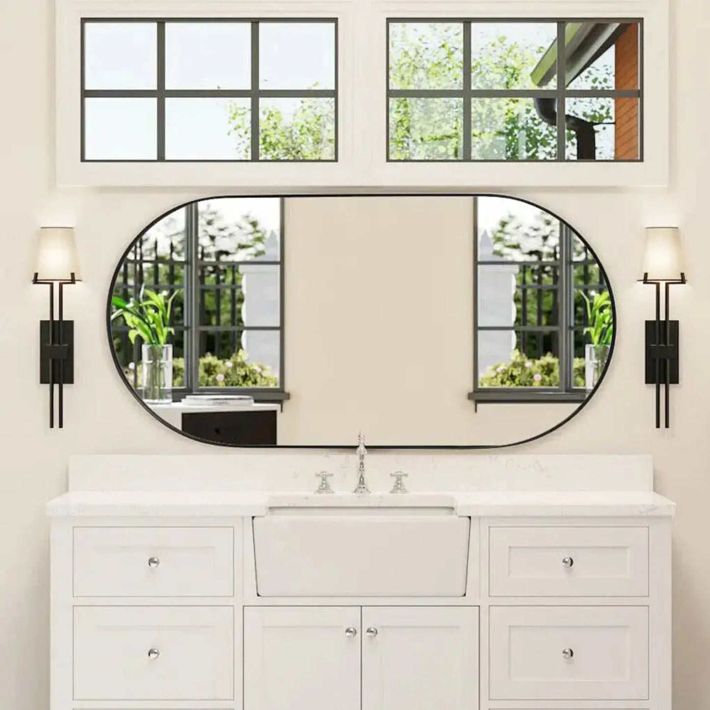 Miroir Mural | Presque Ovale Noir Miroir émoi