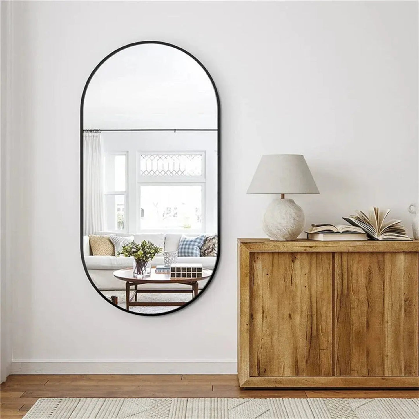 Miroir Mural | Presque Ovale Noir Miroir émoi