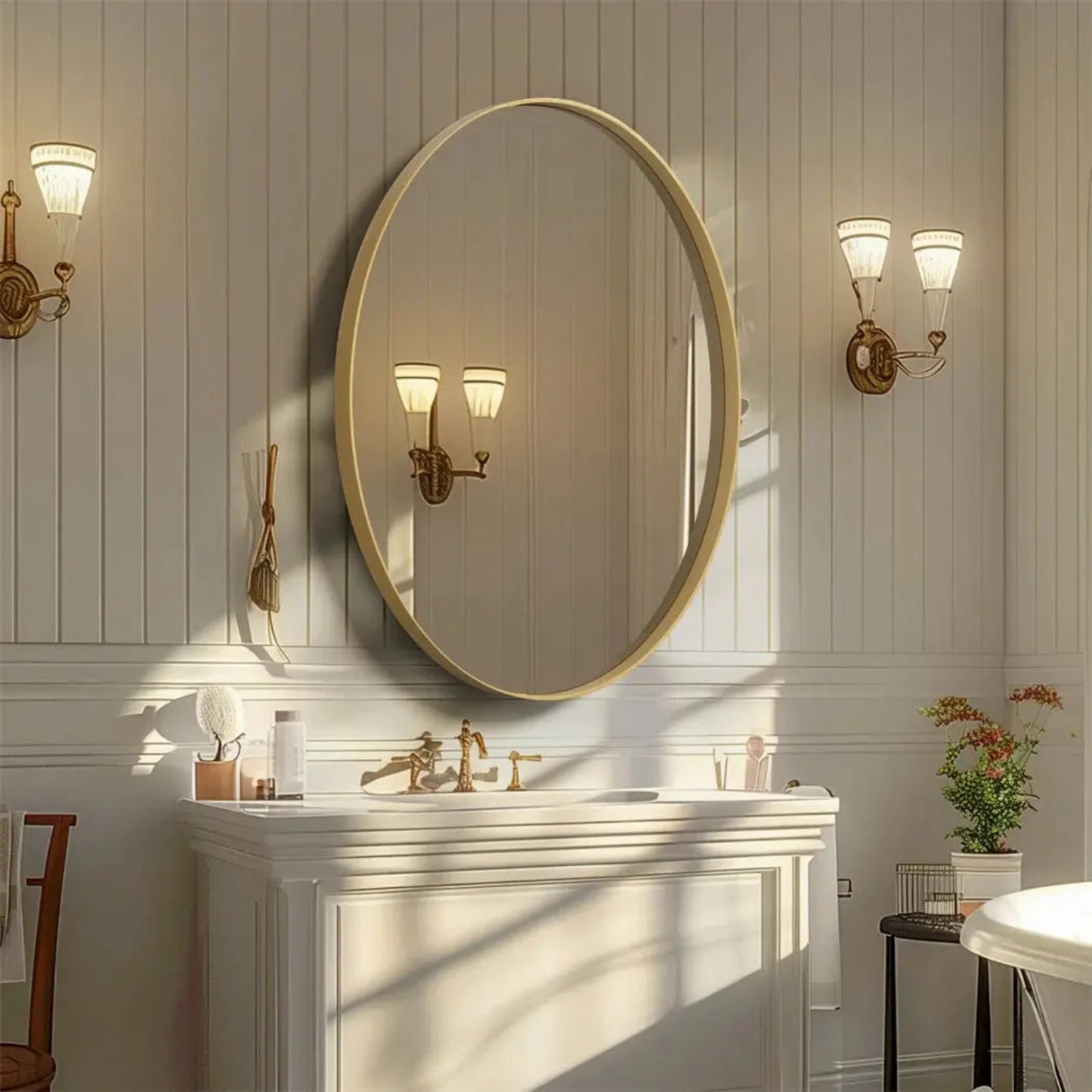 Miroir Ovale | Elégance Dorée Miroir émoi