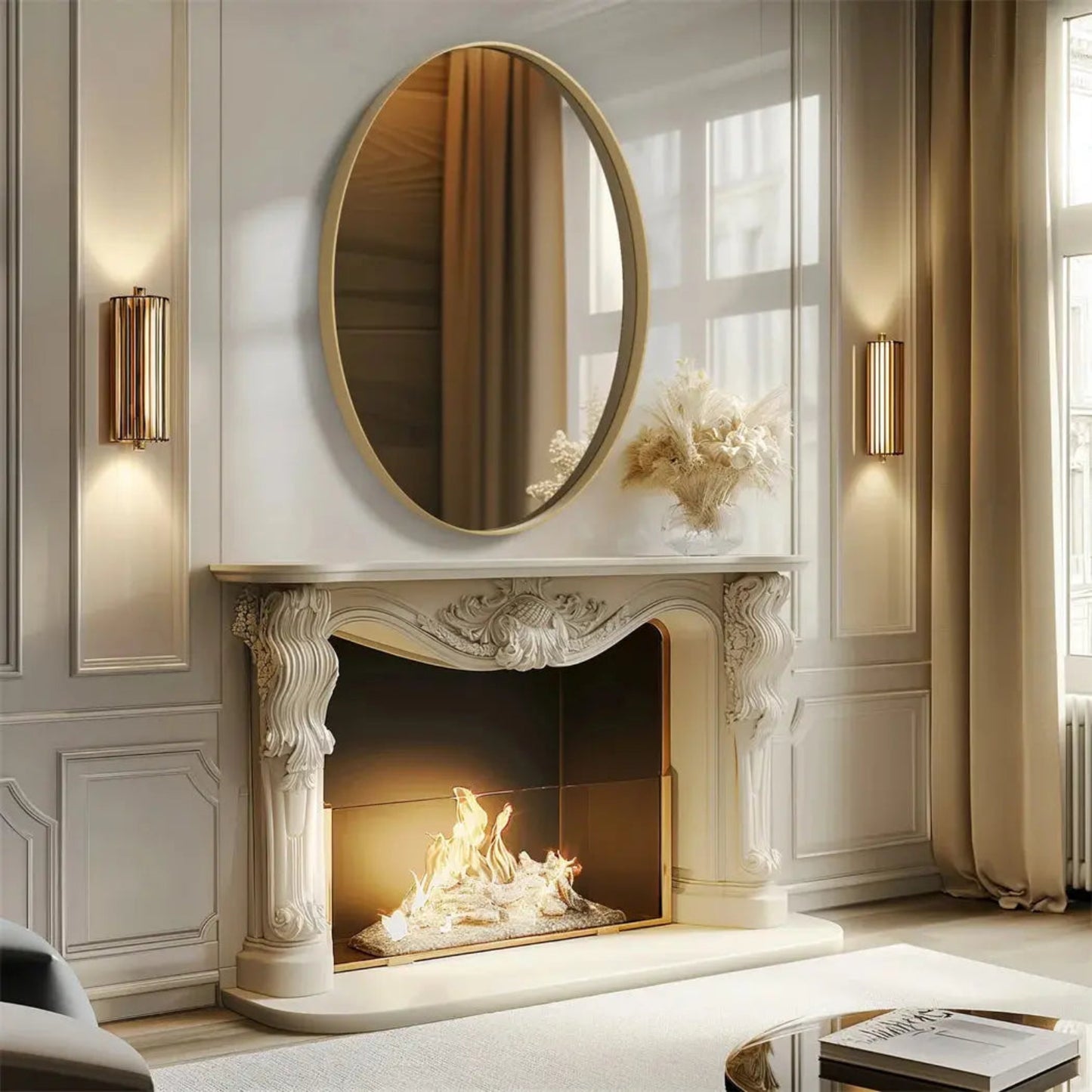 Miroir Ovale | Elégance Dorée Miroir émoi