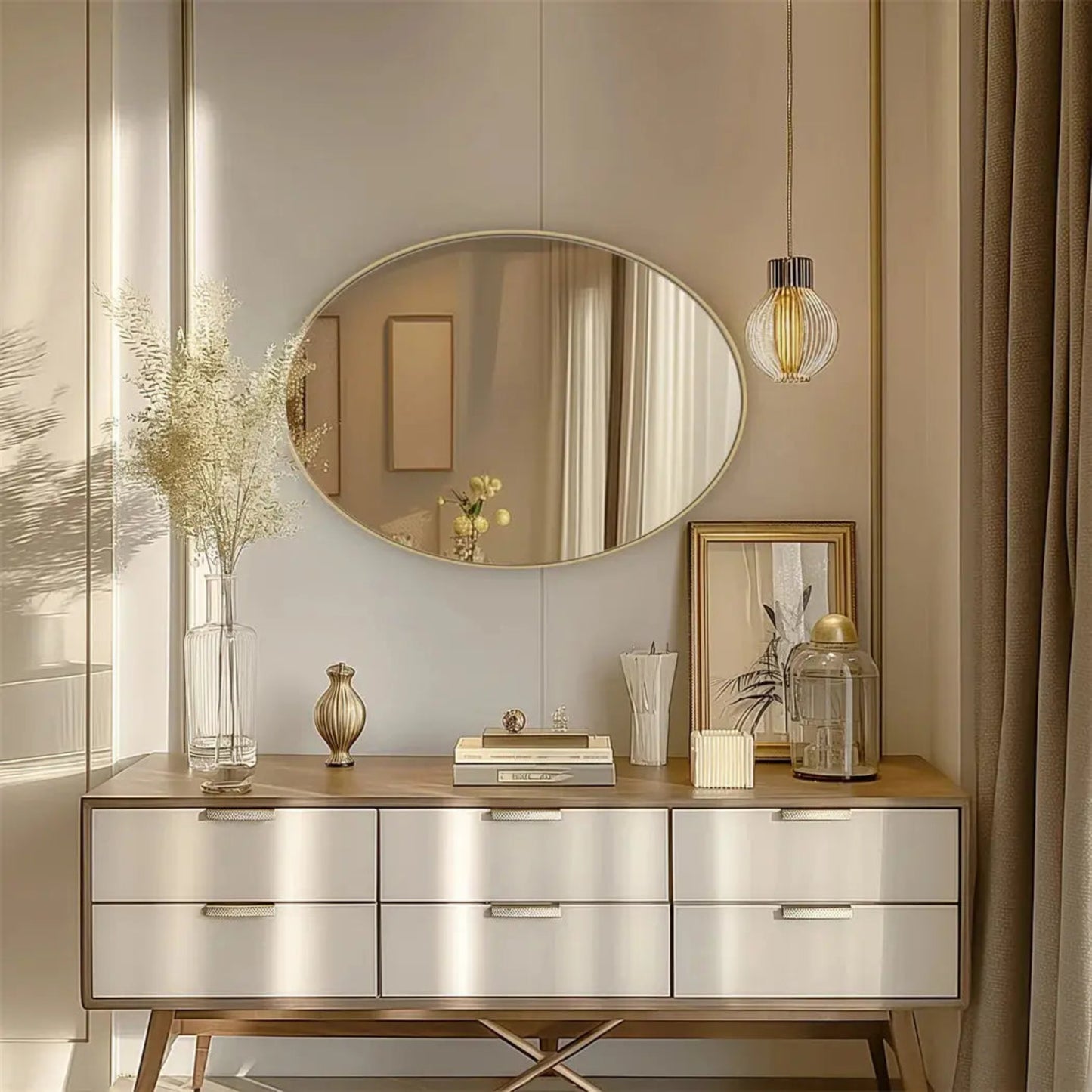Miroir Ovale | Elégance Dorée Miroir émoi