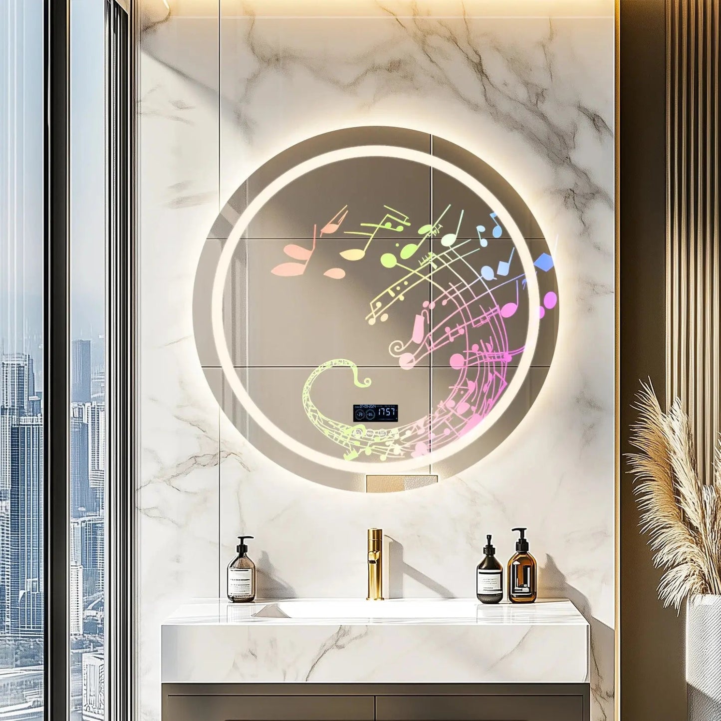 Miroir Salle de Bain LED Bluetooth | Rond Miroir émoi