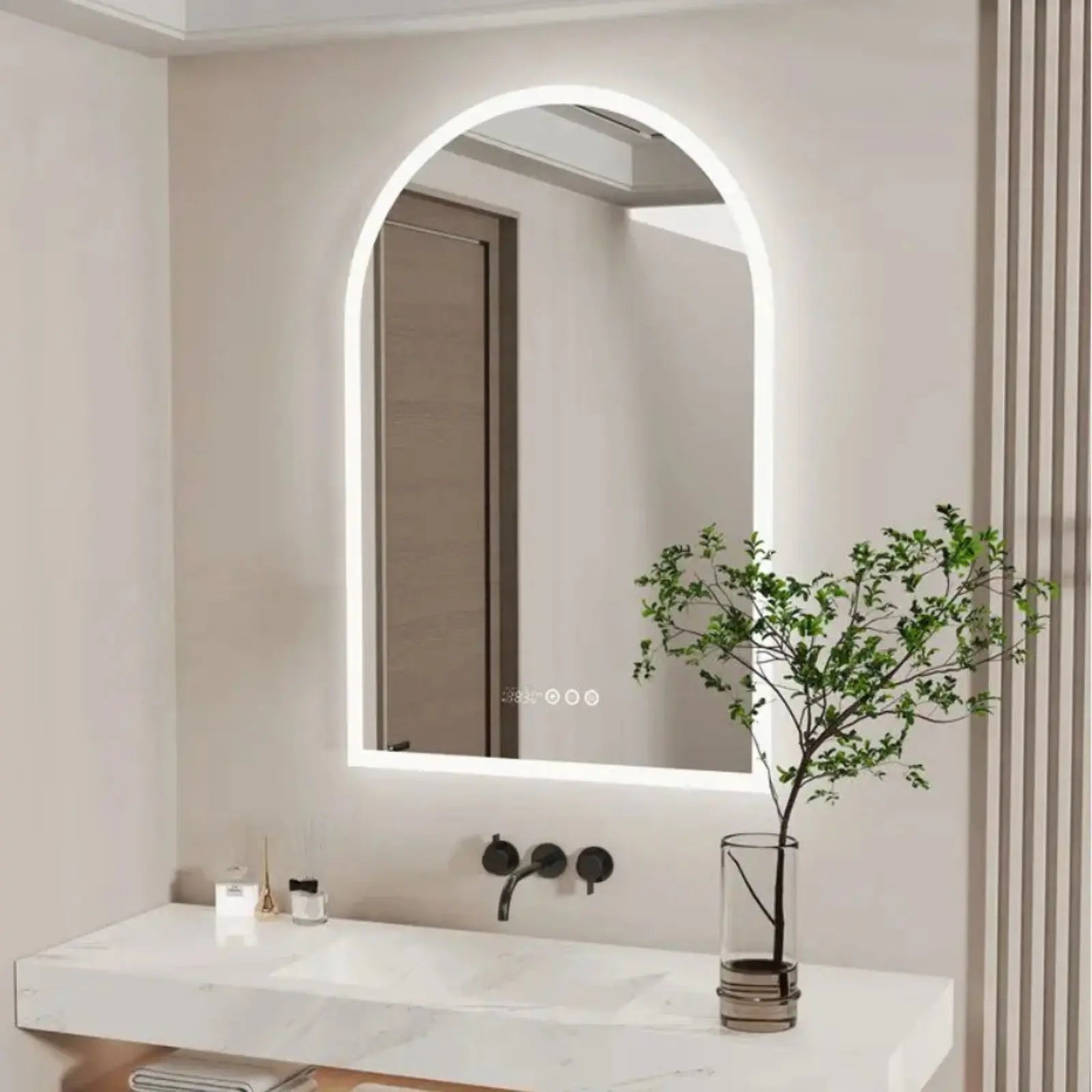 EMKE Miroir Salle de Bain LED Rond 60 cm, avec Interrupteur Tactile, Fonction Anti-buée, Trois Couleurs claires EMKE Miroir Salle de Bain LED Rond 60 cm, avec Interrupteur Tactile, Fonction Anti-buée, Trois Couleurs claires