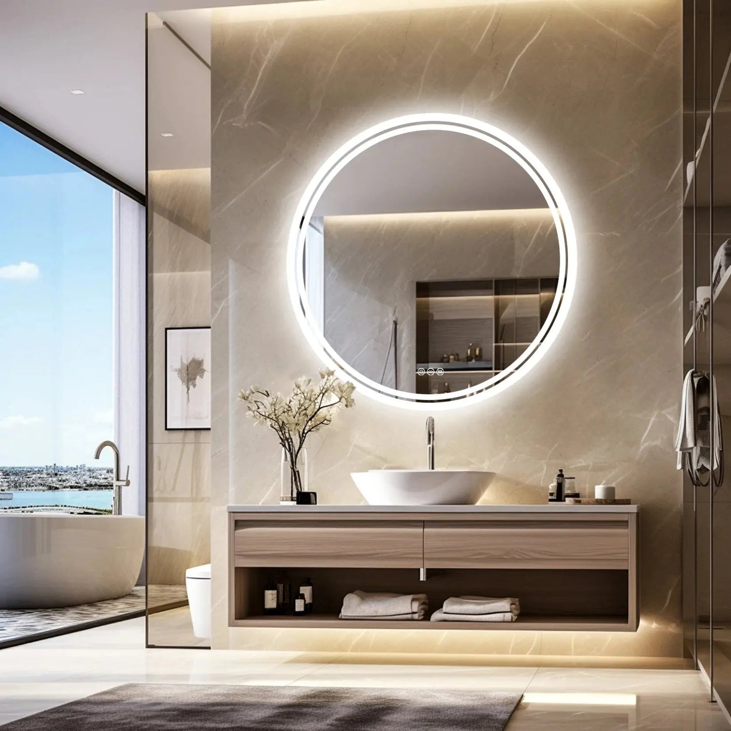Miroir Salle de Bain LED | Le Rond Classique Miroir émoi