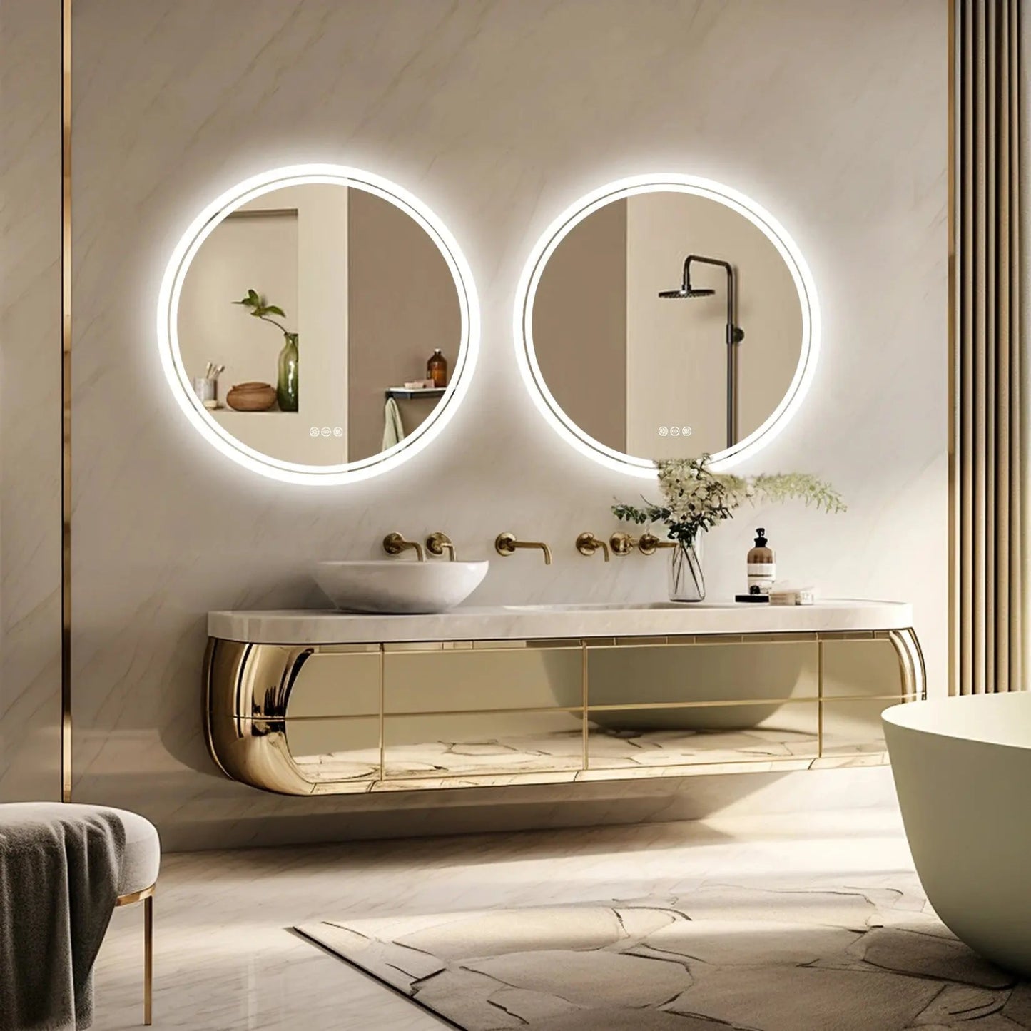 Miroir Salle de Bain LED | Le Rond Classique Miroir émoi
