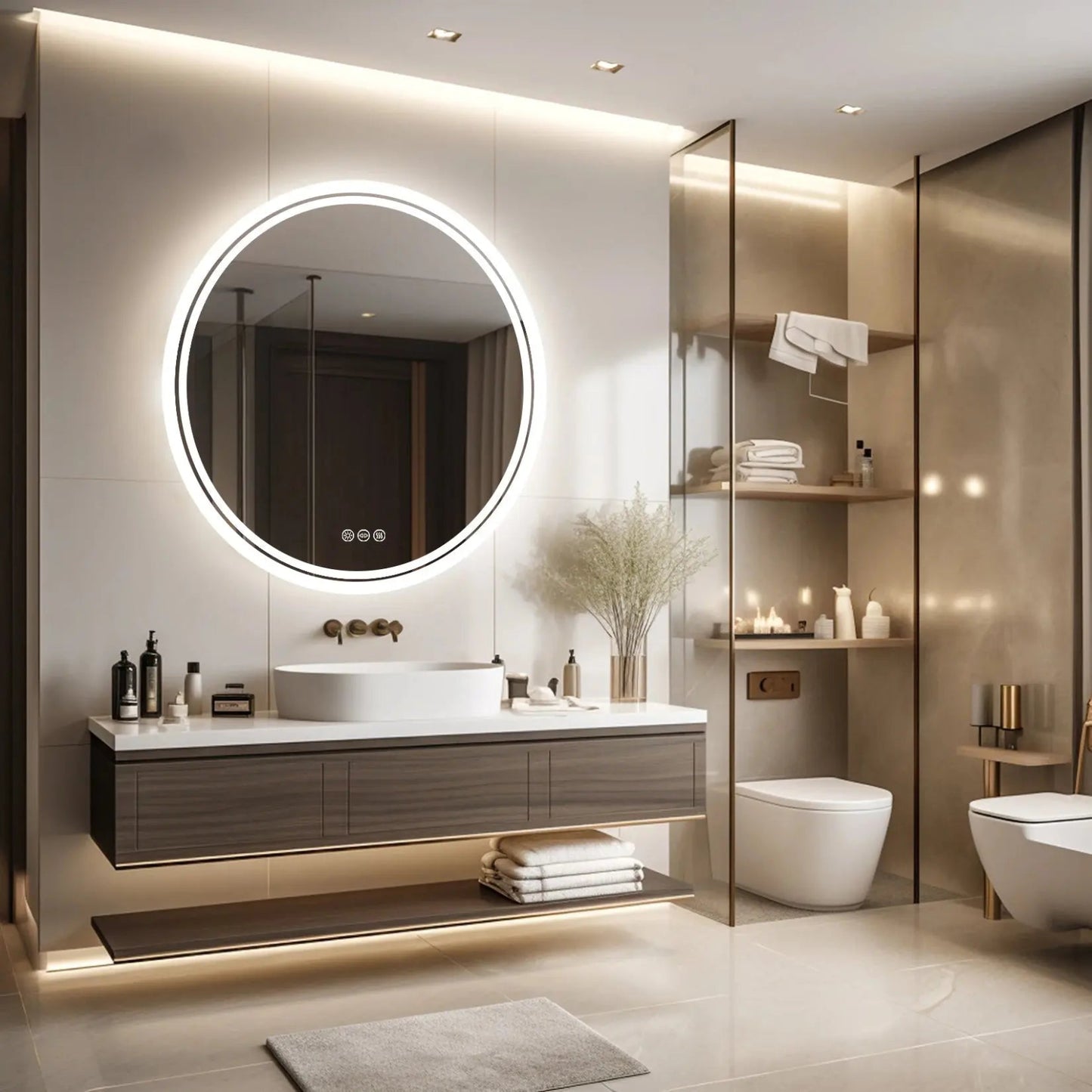 Miroir Salle de Bain LED | Le Rond Classique Miroir émoi