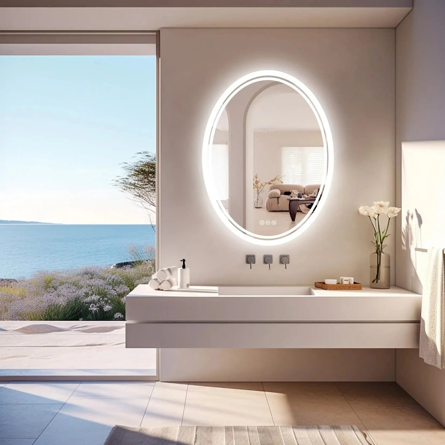 Miroir Salle de Bain LED | Ovale Classique Miroir émoi