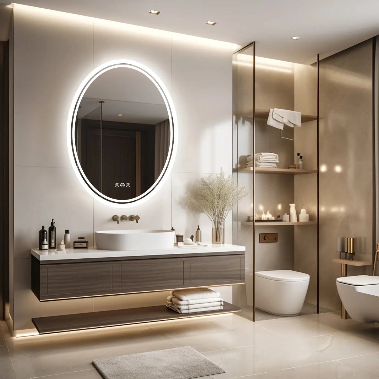 Miroir Salle de Bain LED | Ovale Classique Miroir émoi