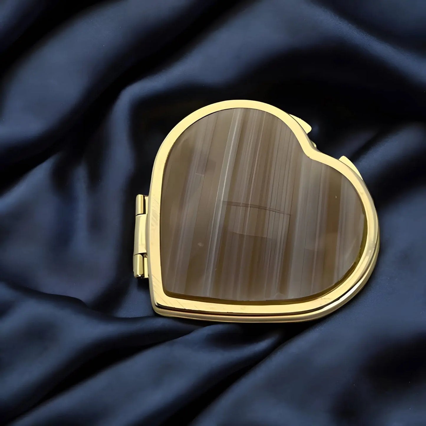 Miroir de Poche | Marbré - Miroir émoi - Miroir de Poche Coeur Or