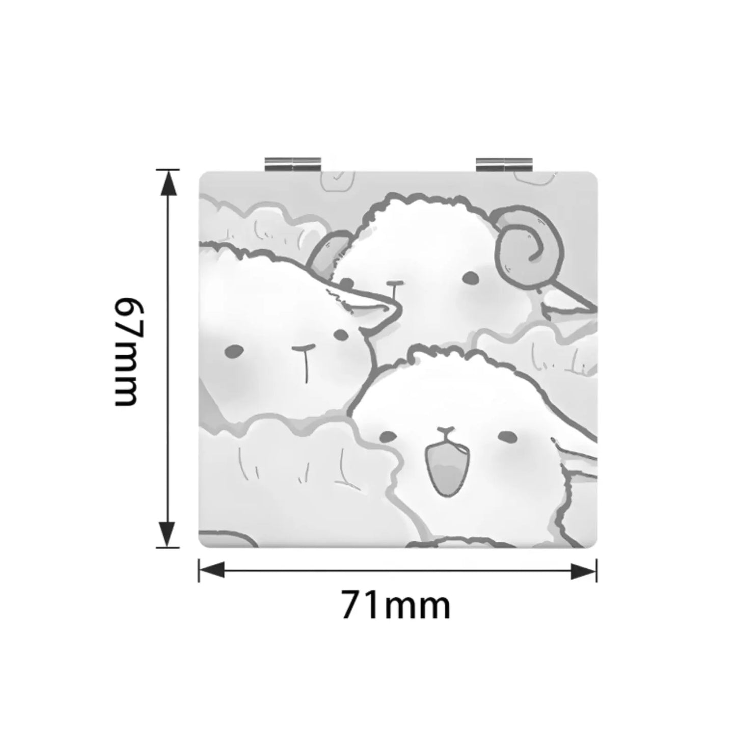 Miroir de Poche | Moutons Kawaï - Miroir émoi - Miroir de Poche Mignon