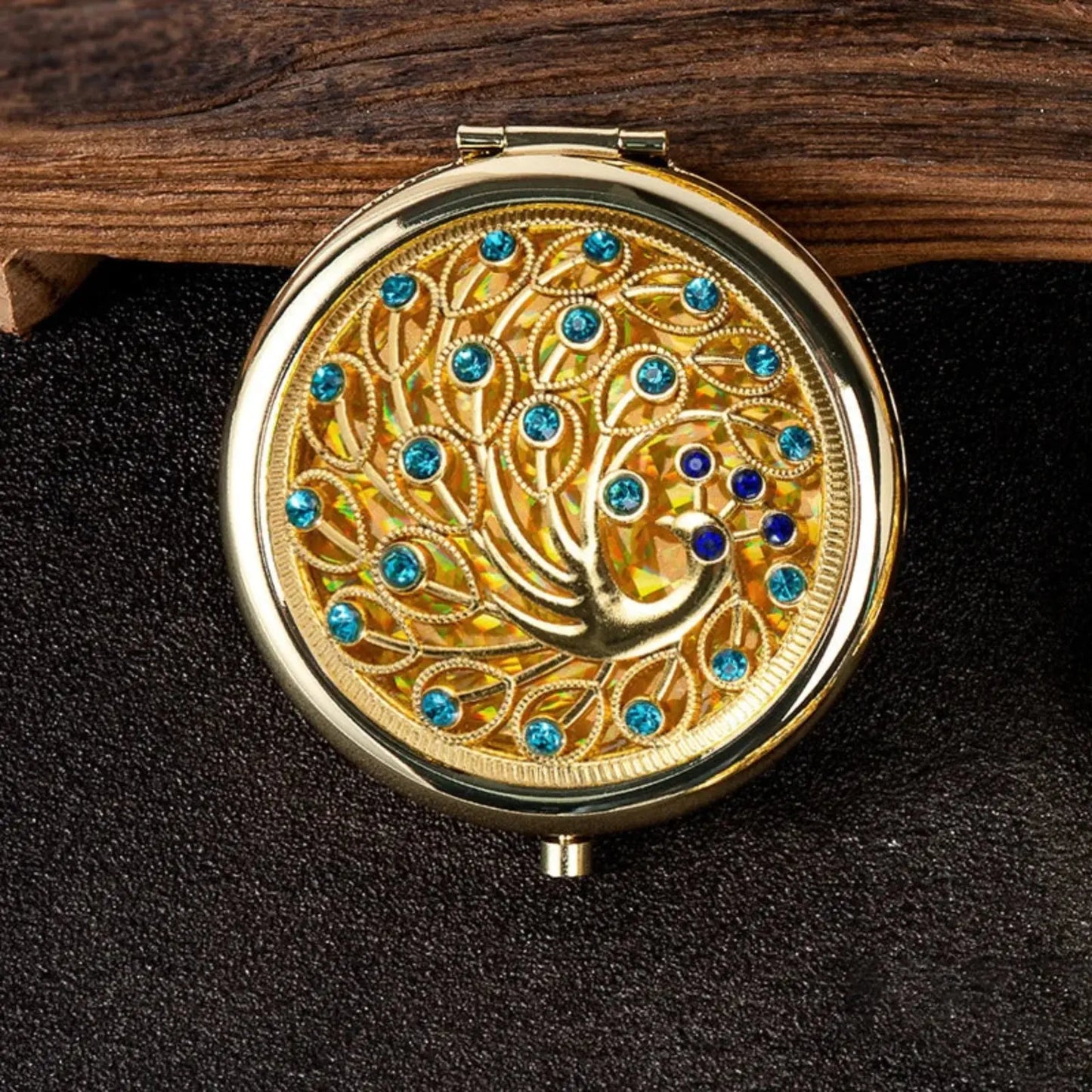Miroir de Poche | Paon Doré - Miroir émoi - Miroir de Poche