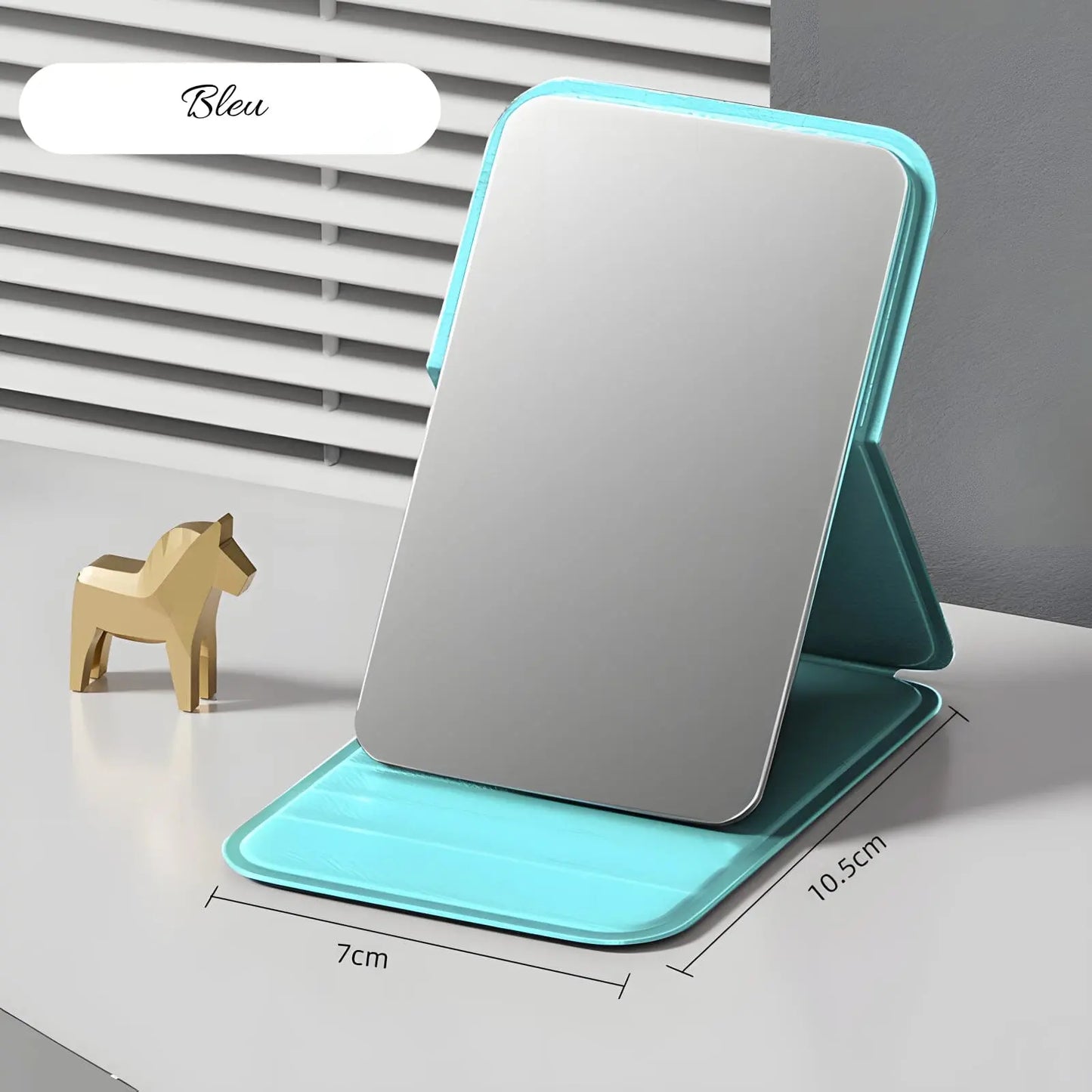 Miroir de Poche | Rectangulaire avec Protection - Miroir émoi - Miroir de Poche à Protection Bleu