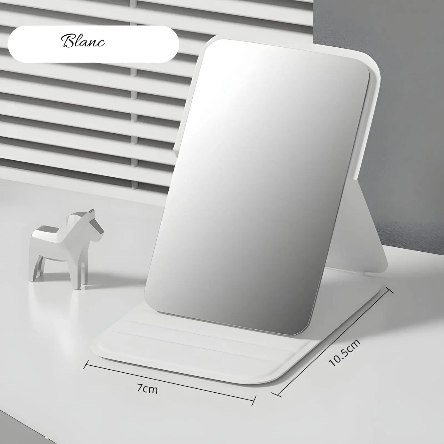 Miroir de Poche | Rectangulaire avec Protection - Miroir émoi - Miroir de Poche à Protection Blanc