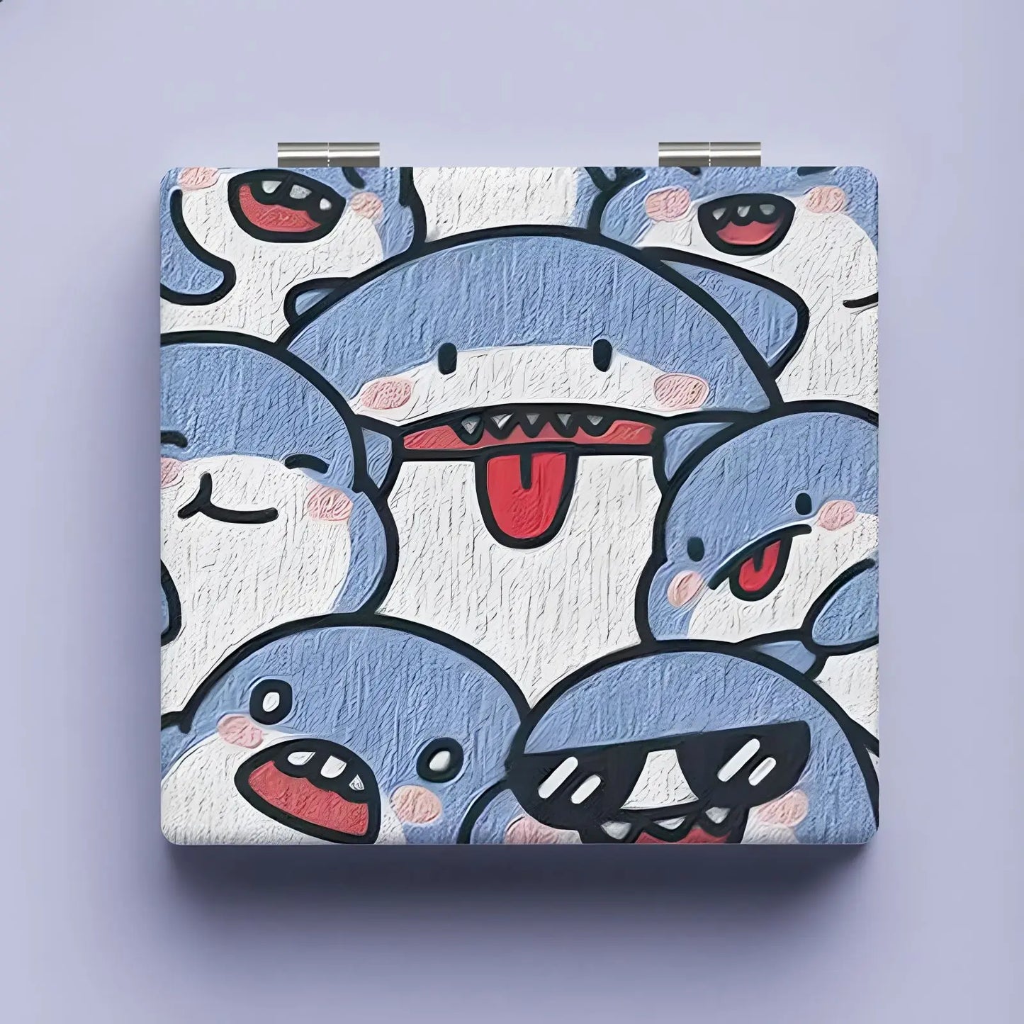 Miroir de Poche | Requin Kawaï - Miroir émoi - Miroir de Poche Mignon