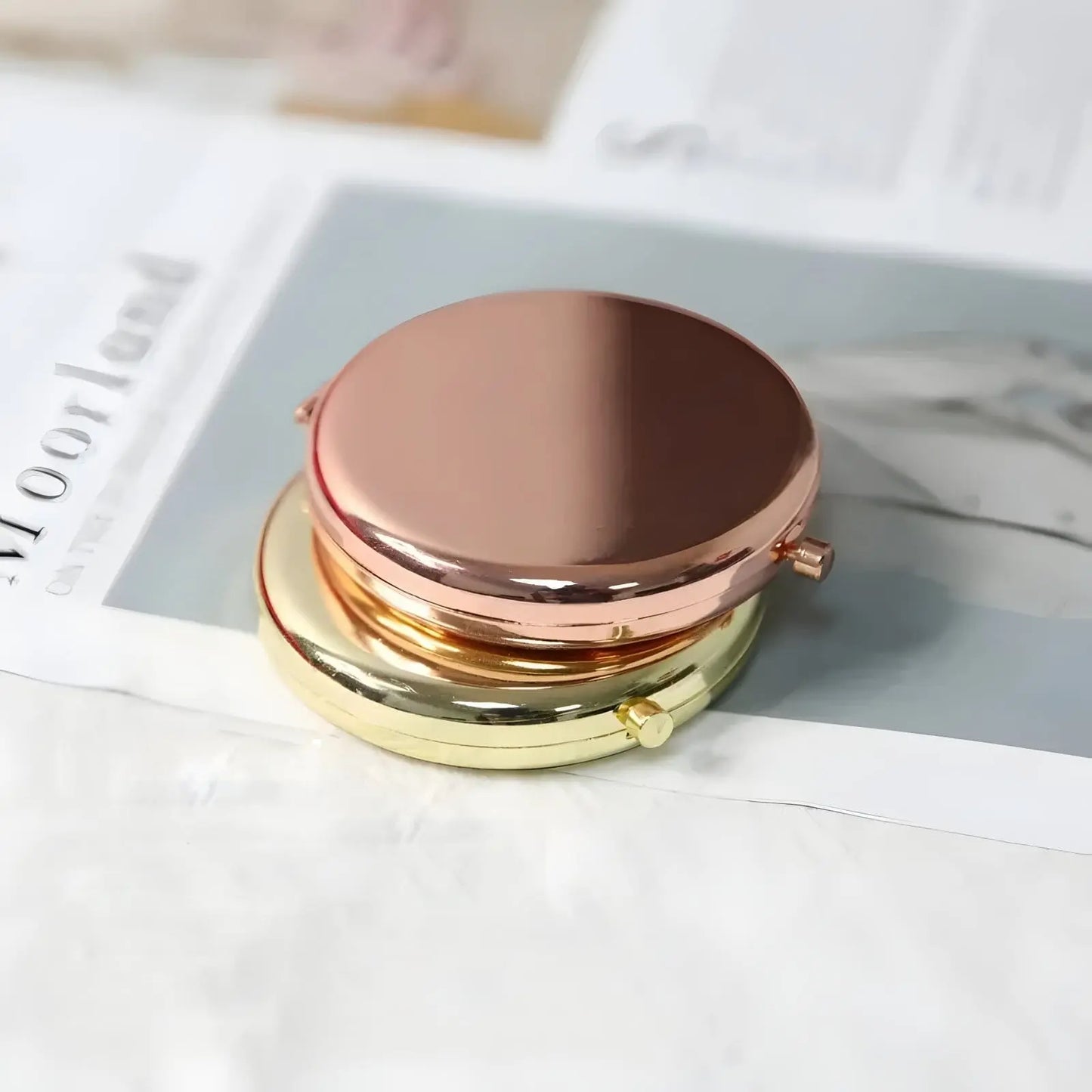 Miroir de Poche | Rond Uni - Miroir émoi - Miroir de Poche Rond