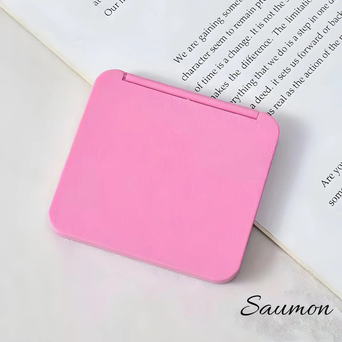 Miroir de Poche | Simplicité - Miroir émoi - Miroir de Poche Saumon