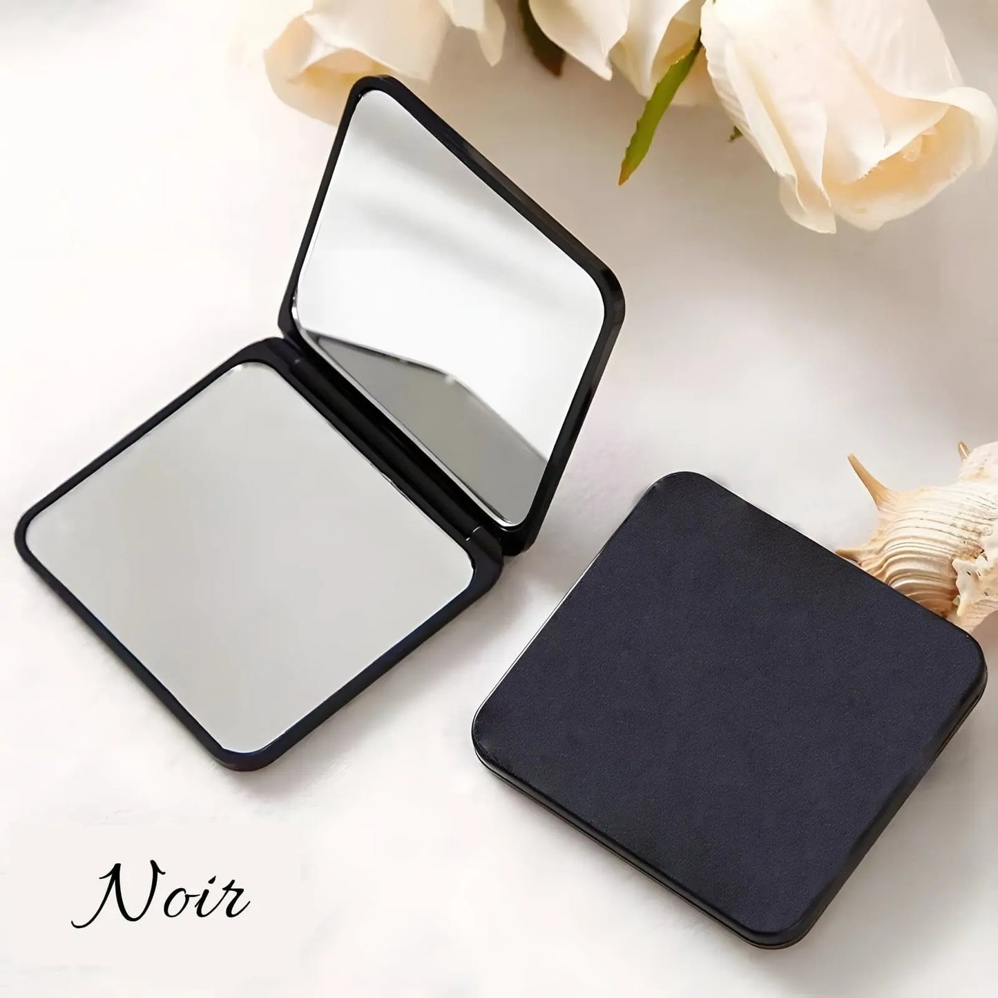 Miroir de Poche | Simplicité - Miroir émoi - Miroir de Poche Noir