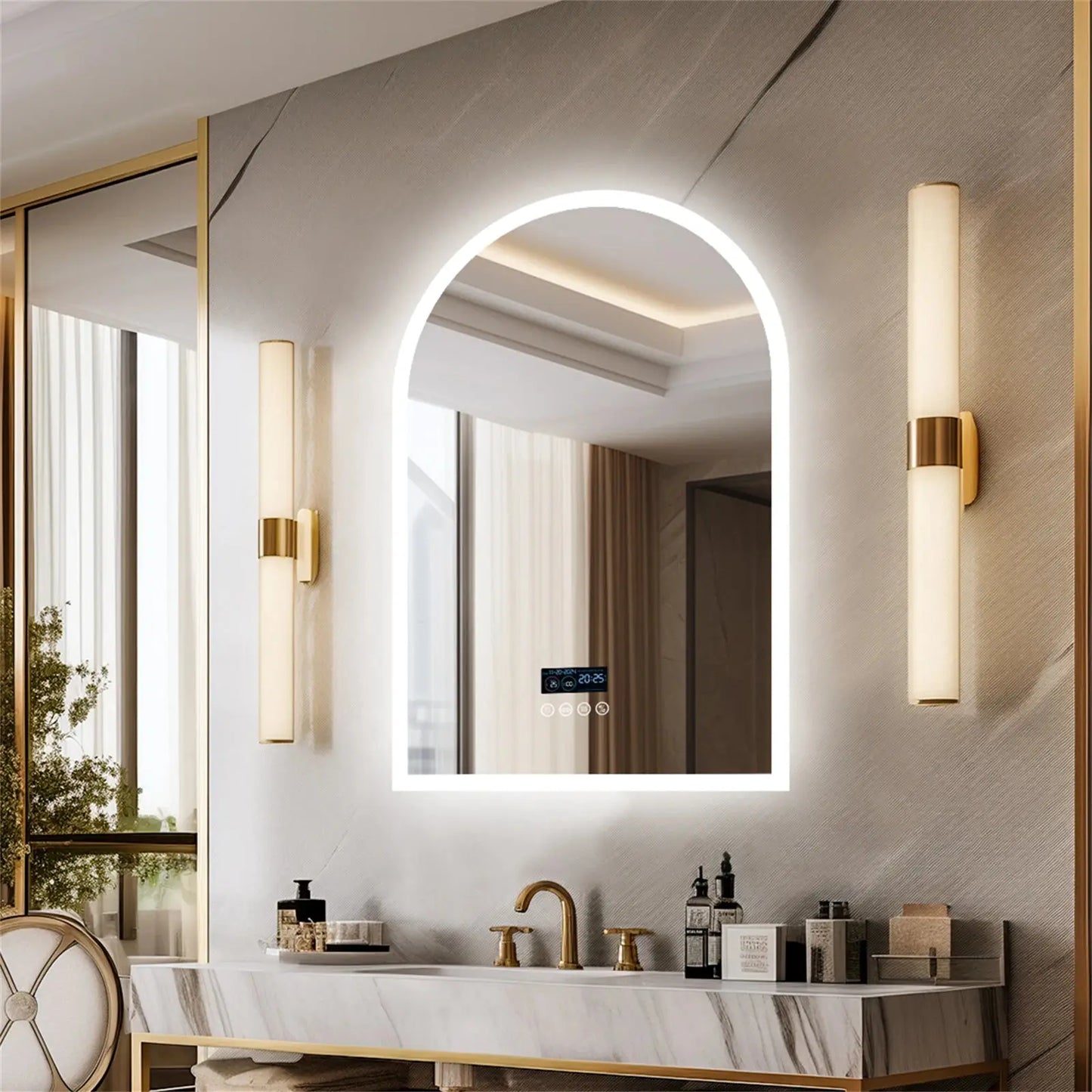 Miroir de Salle de Bain LED | Arche Bluetooth - Miroir émoi - Miroir de Salle de Bain LED