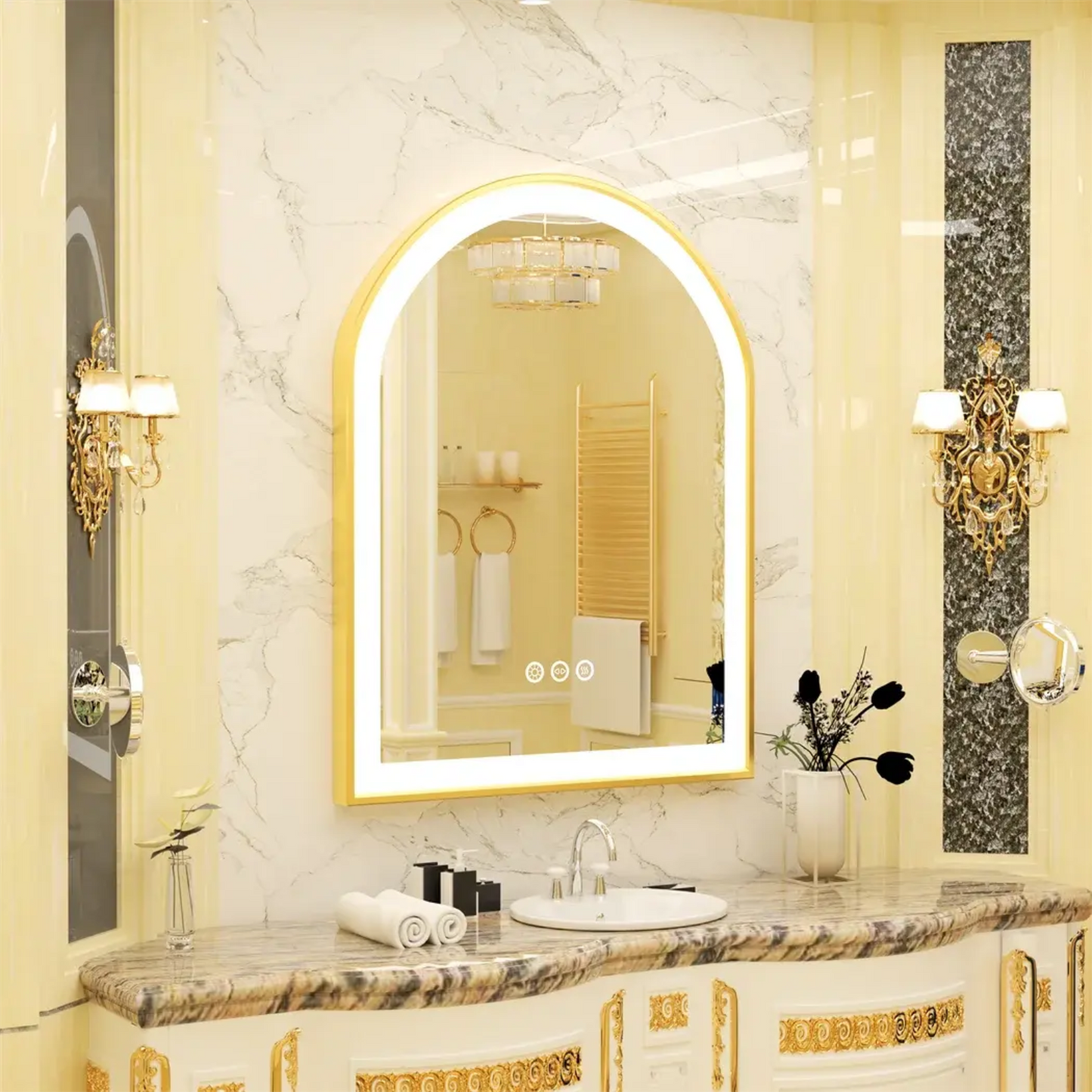 Miroir de Salle de Bain LED | Arche Dorée Miroir émoi