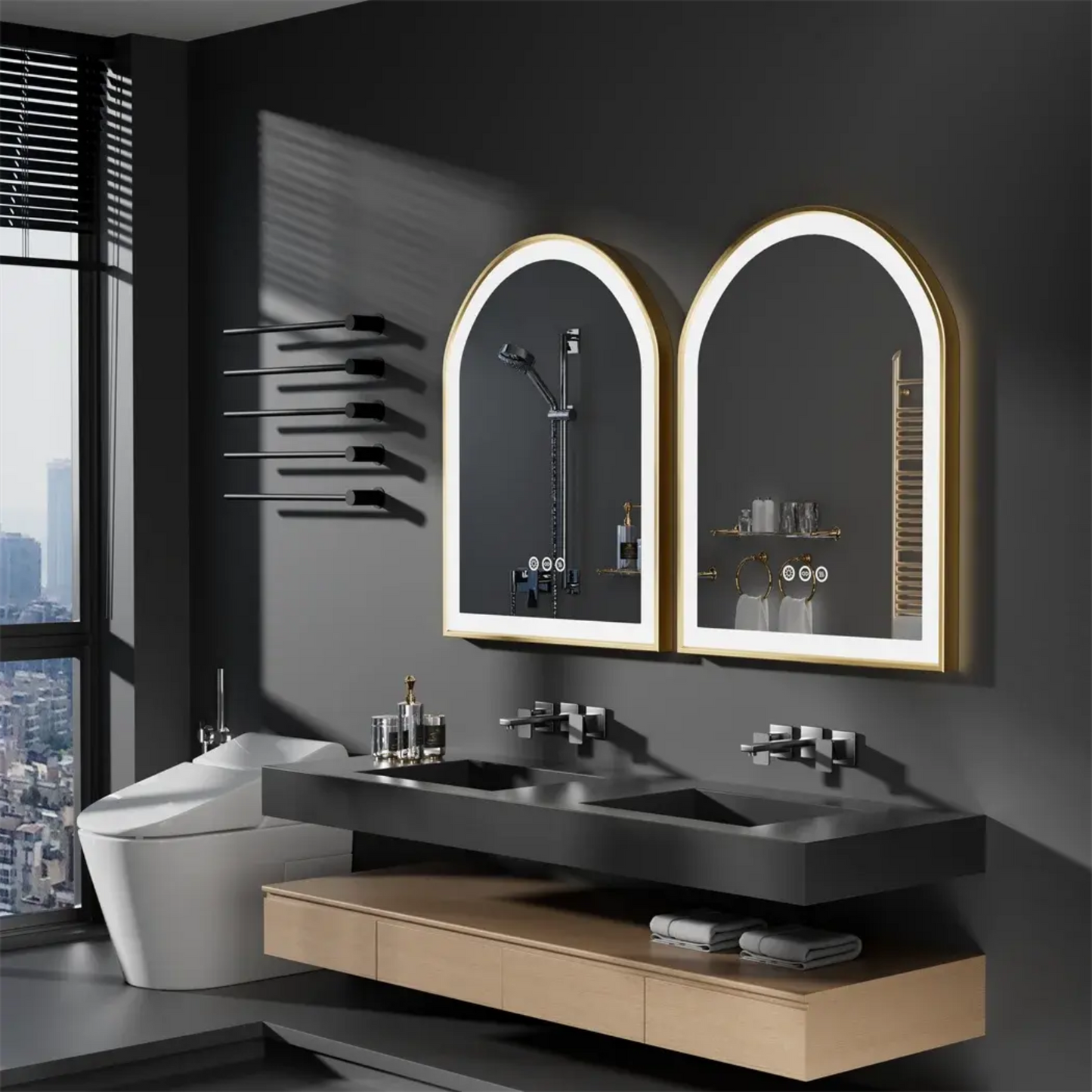 Miroir de Salle de Bain LED | Arche Dorée Miroir émoi